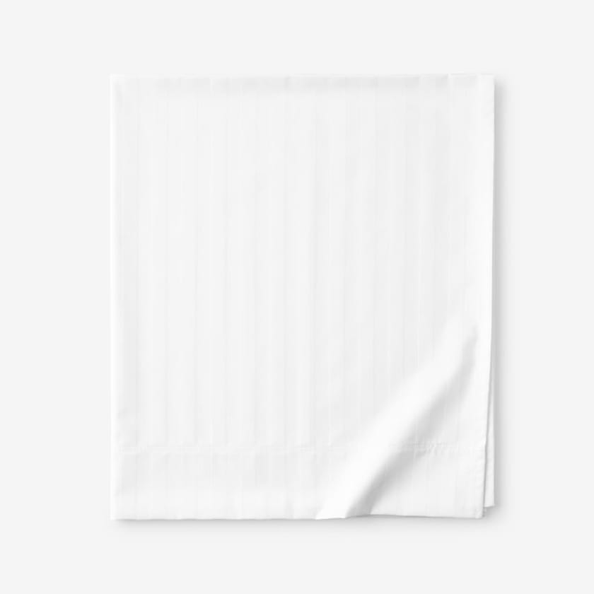 Dobby Stripe Classic Smooth Cotton Wrinkle-Free Sateen Flat Bed Sheet