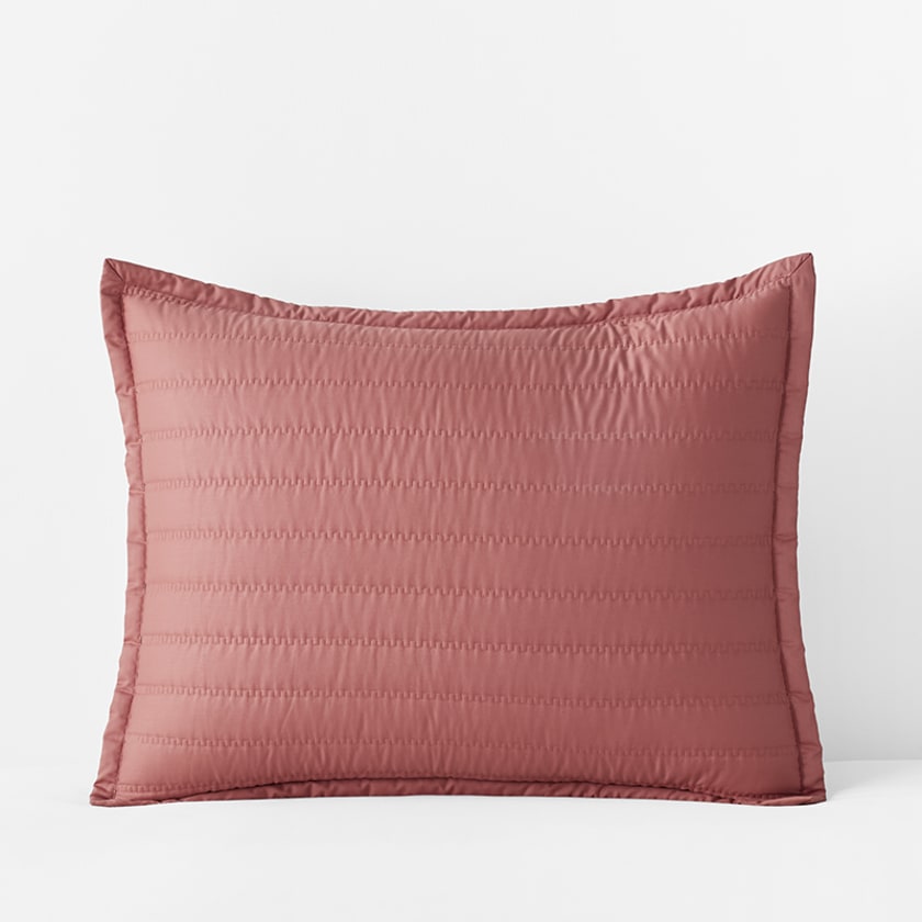 Premium Smooth Wrinkle-Free Sateen Quilted Sham - Burnt Sienna, Standard