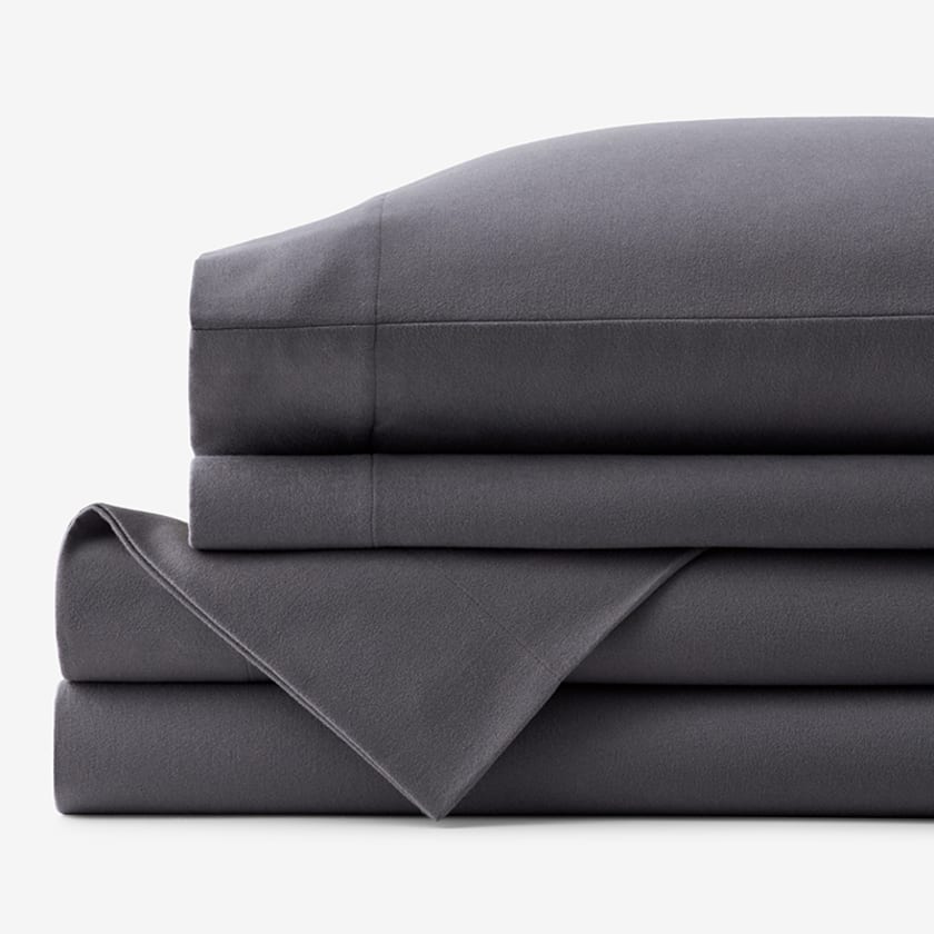 Premium Ultra-Cozy Cotton Flannel Bed Sheet Set - Stone Gray, Queen