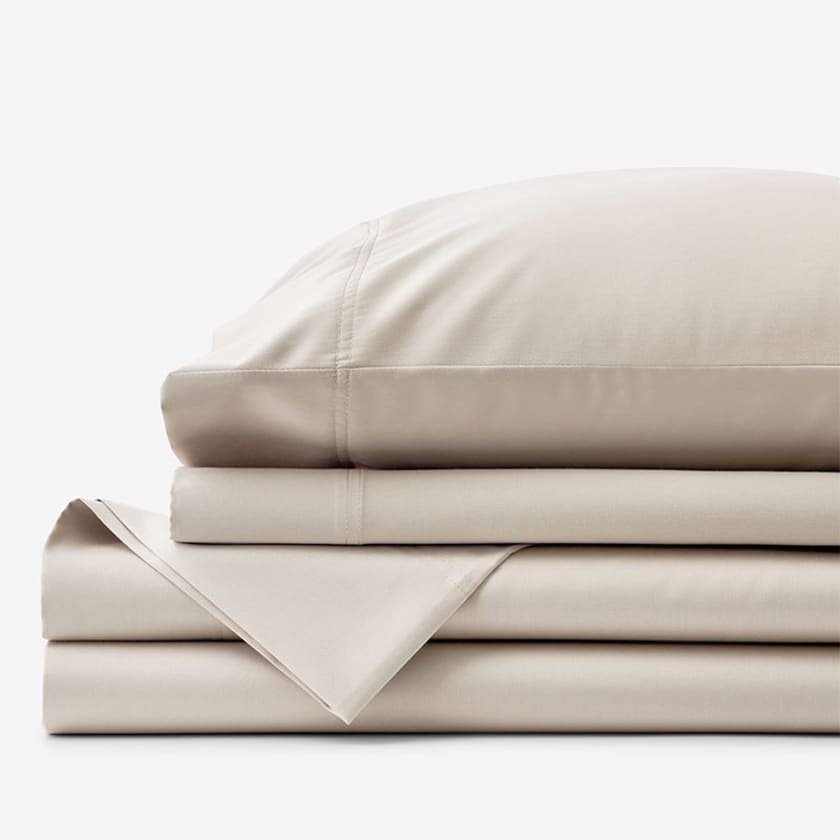 Premium Smooth Supima® Cotton Wrinkle-Free Sateen Bed Sheet Set - Alabaster, Twin
