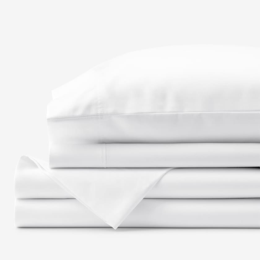 Premium Smooth Supima® Cotton Wrinkle-Free Sateen Bed Sheet Set - White, Twin