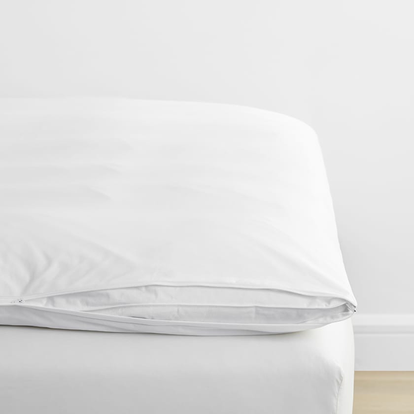 Classic Smooth Wrinkle-Free Sateen Featherbed Cover  - White, Twin