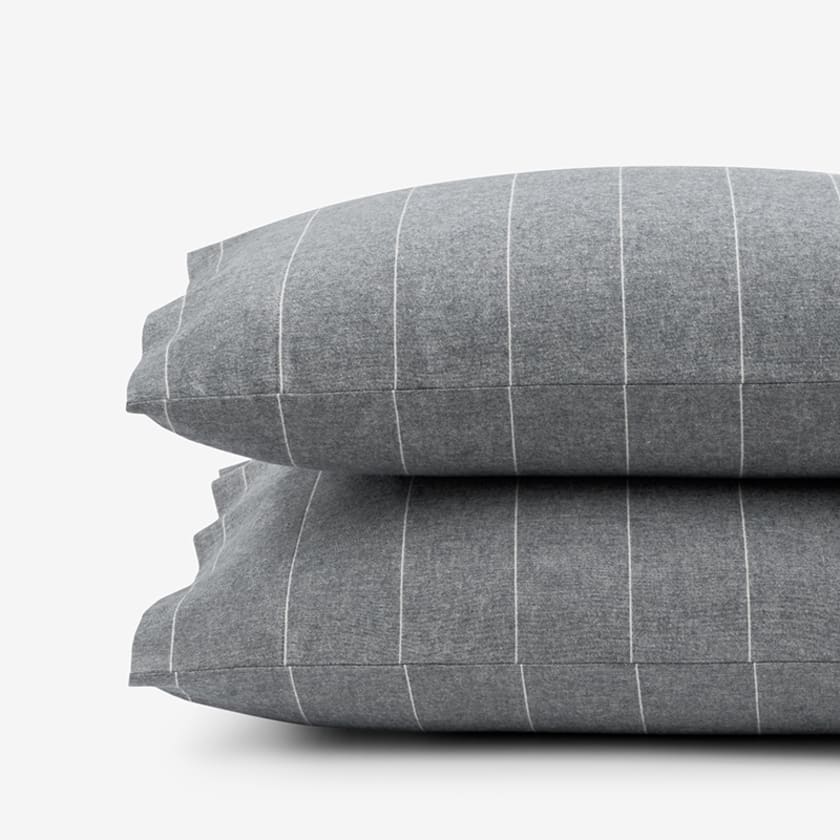 Bromley Premium Ultra-Cozy Cotton Flannel Pillowcases - Smoke, Standard