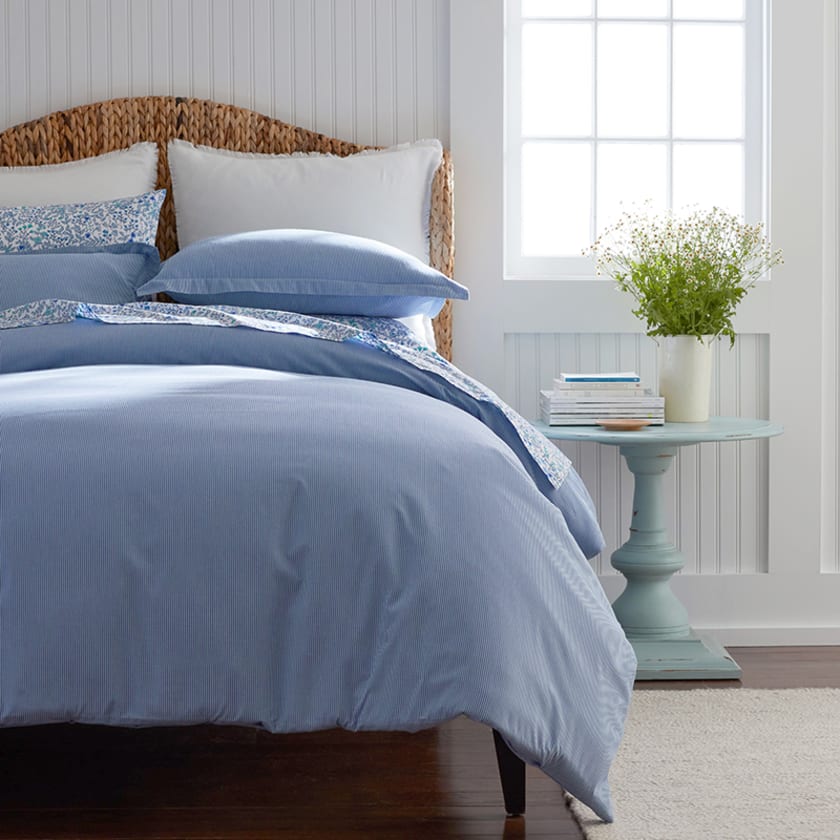 Grayson Stripe Classic Cool Cotton Percale Pillowcases  - Blue Multi, King