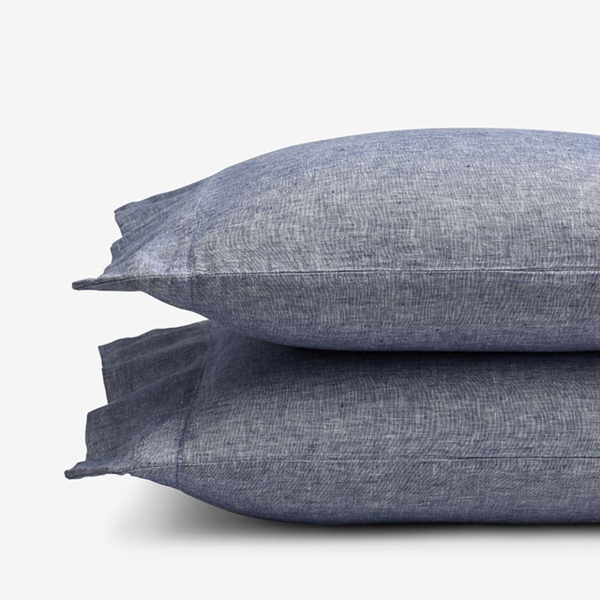 Premium Breathable Relaxed Chambray Linen Pillowcases
