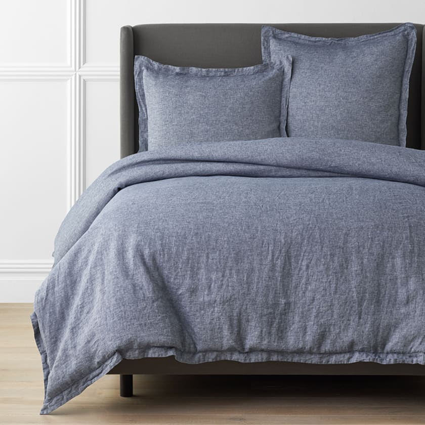 Premium Breathable Relaxed Chambray Linen Duvet Cover