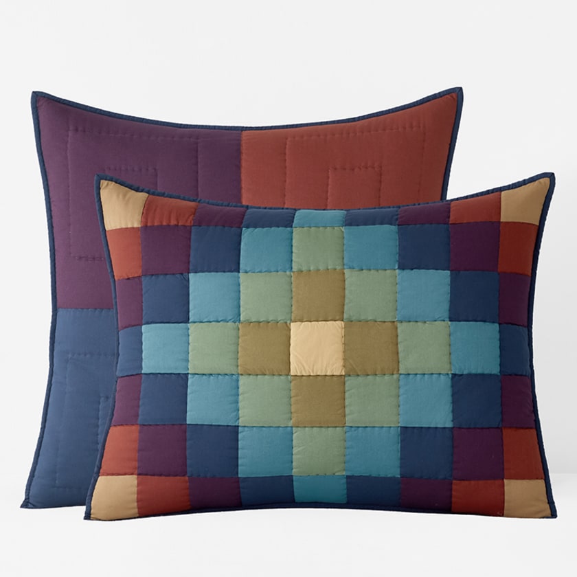 Geometric Blocks Handcrafted Quilted Sham