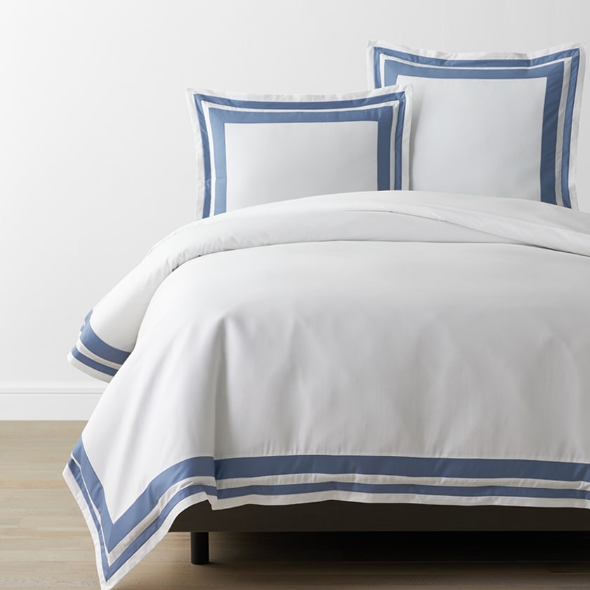 Double Border Classic Smooth Cotton Wrinkle-Free Sateen Bed Duvet Cover