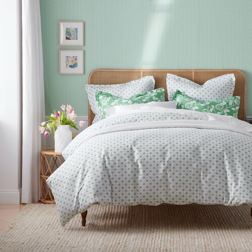 Myla Dots Classic Cool Organic Cotton Percale Sham - Green Multi, Standard
