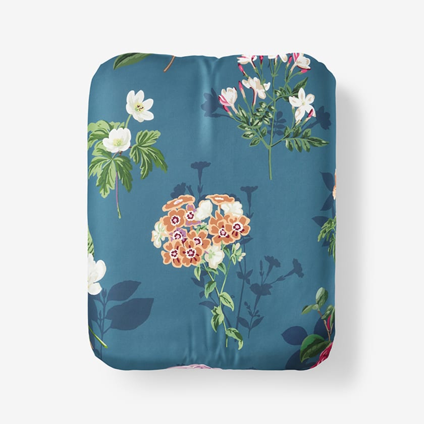 Cameilla Floral Premium Smooth Premium Smooth Wrinkle-Free Sateen Fitted Sheet - Blue, Twin
