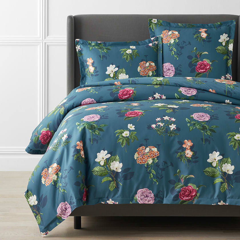 Cameilla Floral Premium Smooth Premium Smooth Wrinkle-Free Sateen Duvet Cover - Blue, Twin/Twin XL
