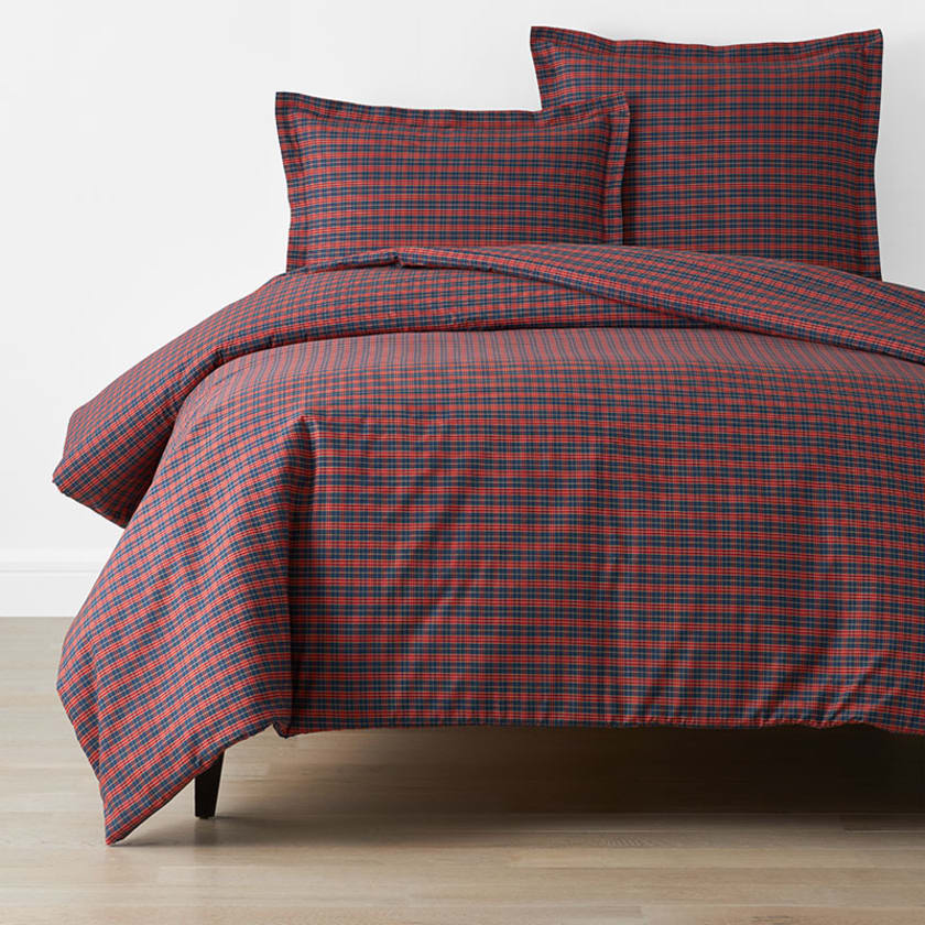 Christmas & Joey Plaid Classic Cool Cotton Percale Duvet Cover