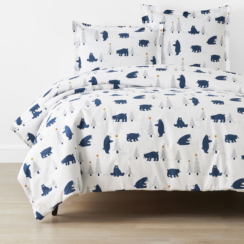 Holiday Trees & Bears Classic Cool Cotton Percale Duvet Cover