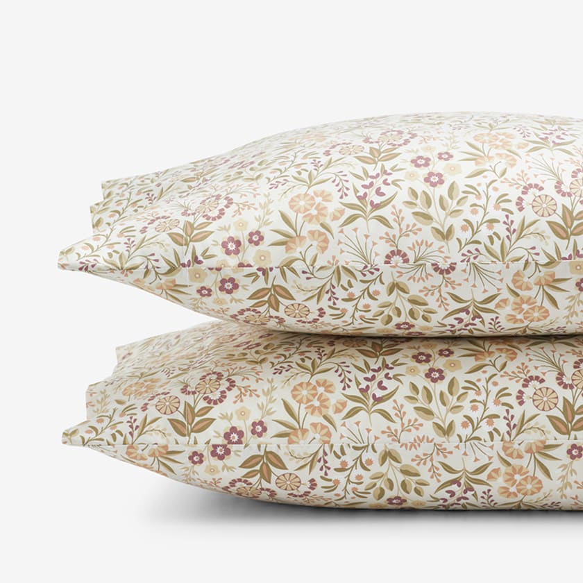 Autumn Garden Classic Cool Cotton Percale Pillowcases