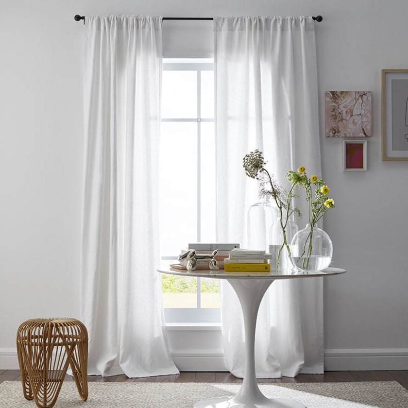 Linen Window Curtain - White