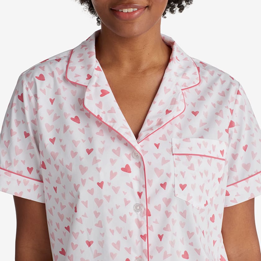 Poplin Shorts Set  - Hearts, S