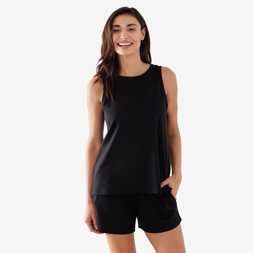 Pima Pajama Short Set - Black, XS