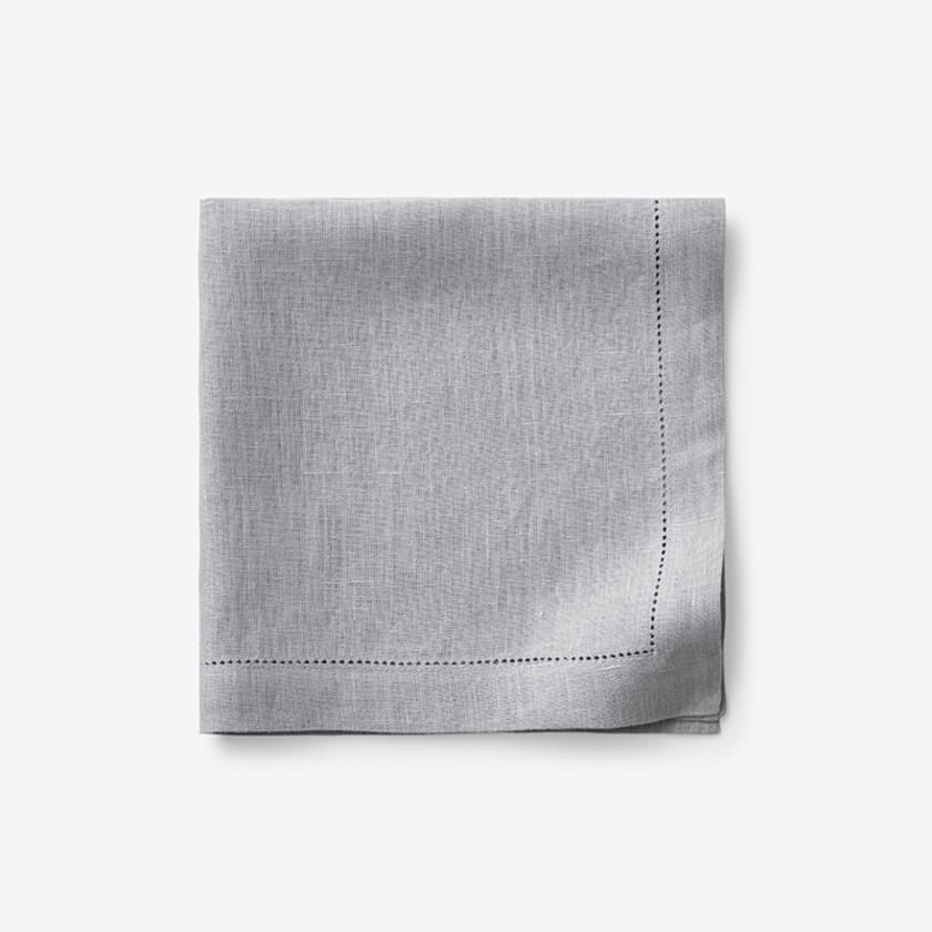 Solid Linen Napkin, Set Of 4 - Pearl Gray
