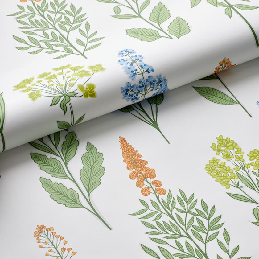 Botanical Floral Wallpaper - Multi Blue White
