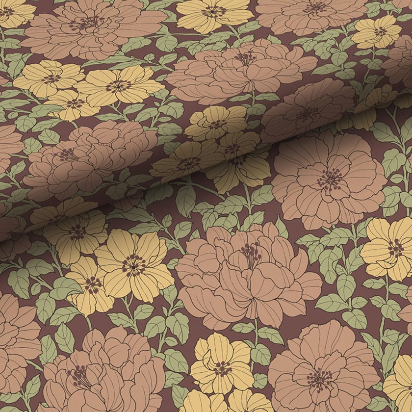 The Company Store x Wallshoppe Large Blooms Wallpaper  - Large Blooms Tan