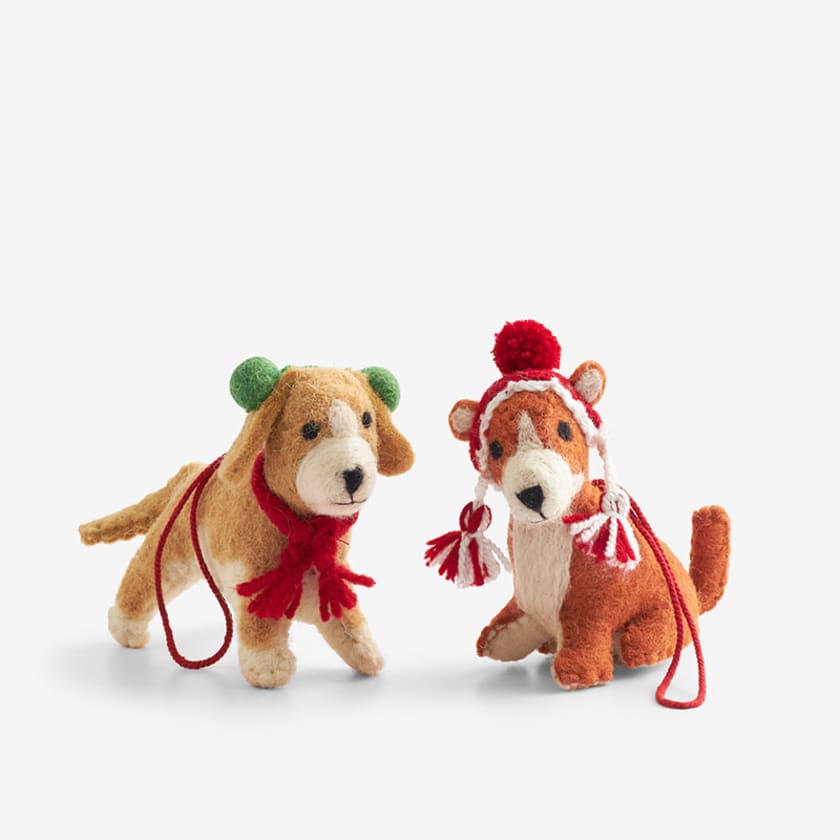 Holiday Felt Ornaments - Dogs