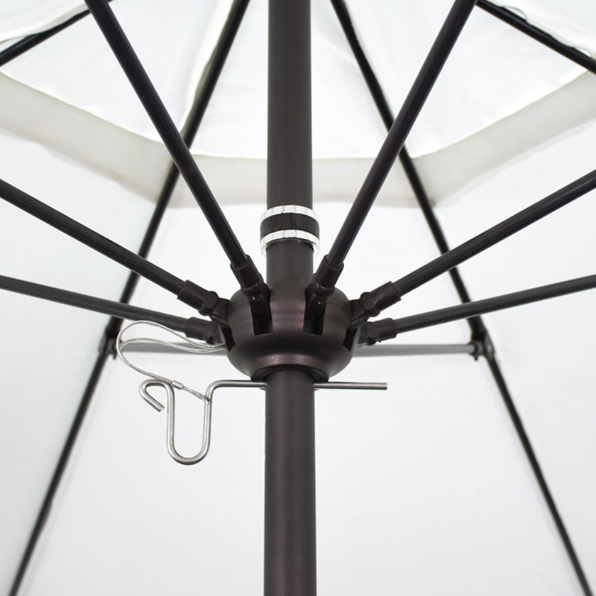 Commercial Grade Umbrella with Manual Lift - Bronze Finish