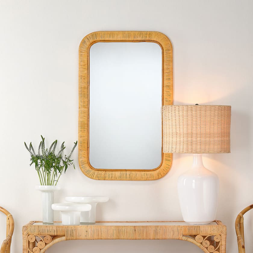 Rattan Rectangle Mirror - Natural