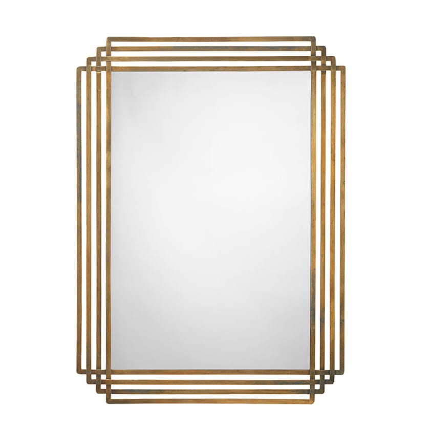 Antique Brass Border Mirror