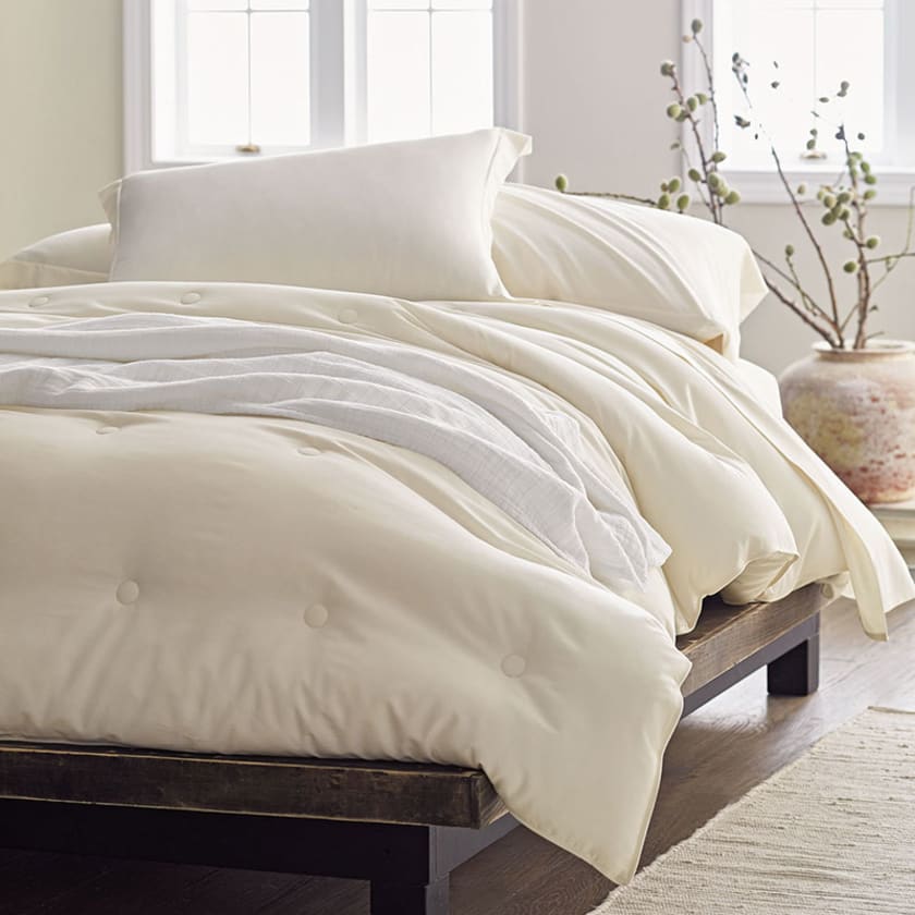 Classic Smooth Rayon Made From Bamboo Sateen Pillowcases  - White, Standard