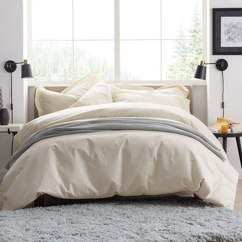 Premium Cool Supima® Cotton Percale Bed Sheet Set - White, Twin