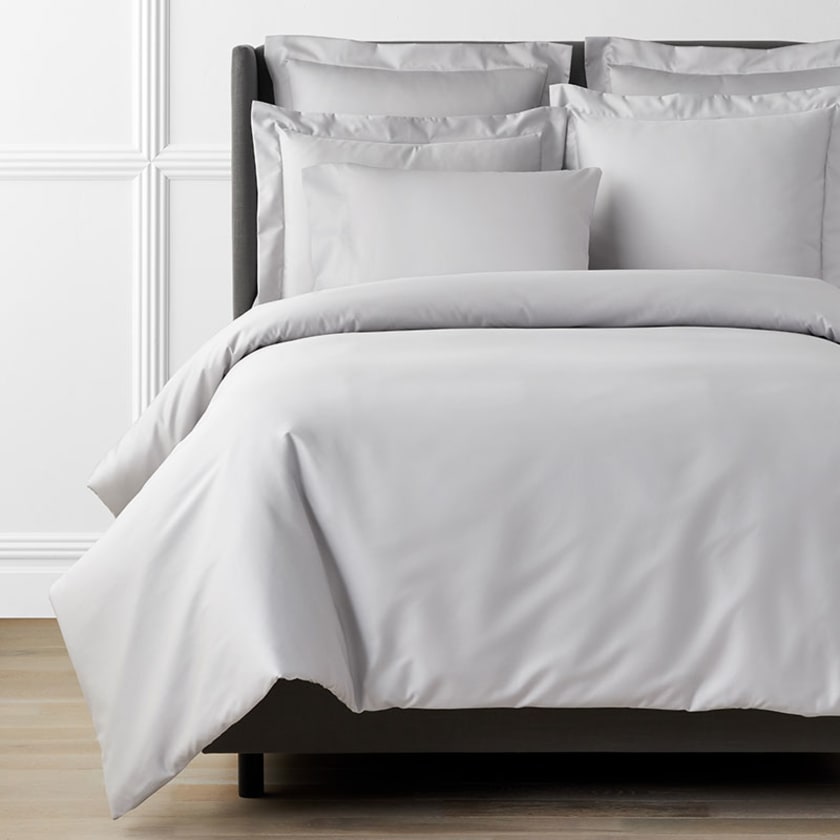 Premium Smooth Supima® Cotton Wrinkle-Free Sateen Duvet Cover - Light Gray, Twin/Twin XL