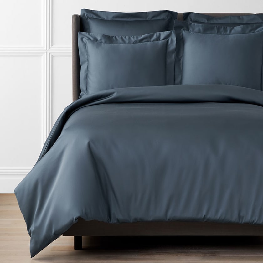 Premium Smooth Supima® Cotton Wrinkle-Free Sateen Duvet Cover - Steel Blue, Twin/Twin XL