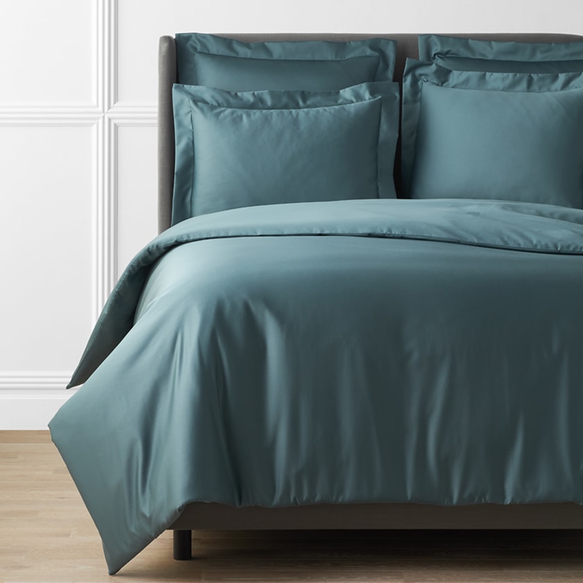 Premium Smooth Supima® Cotton Wrinkle-Free Sateen Duvet Cover - Ocean Blue, Twin/Twin XL