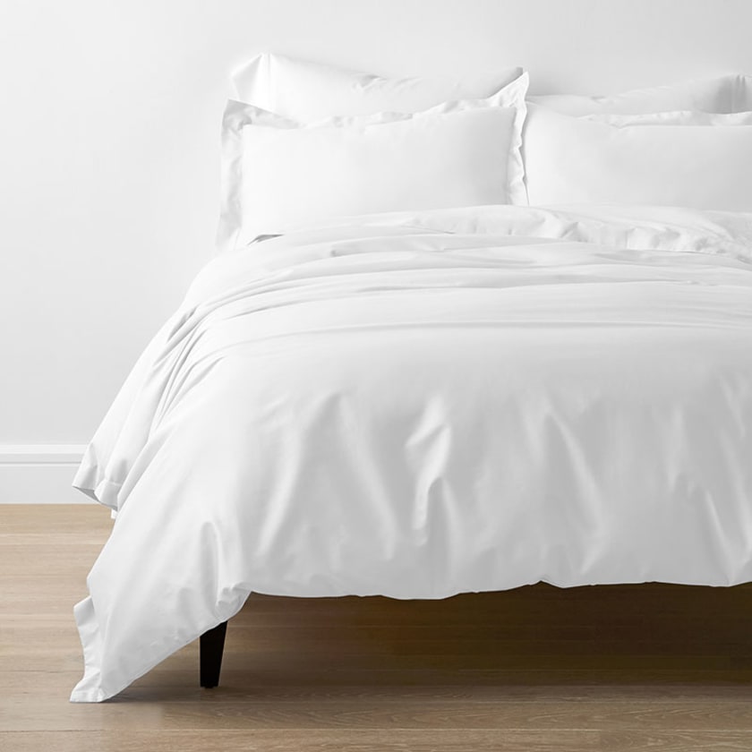 Classic Smooth Rayon Made From Bamboo Sateen Bed Duvet Cover  - White, Twin