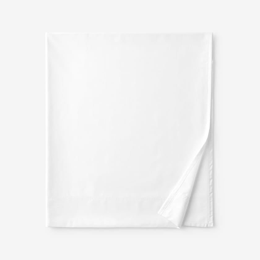 Classic Smooth Wrinkle-Free Sateen Flat Bed Sheet  - White, Twin