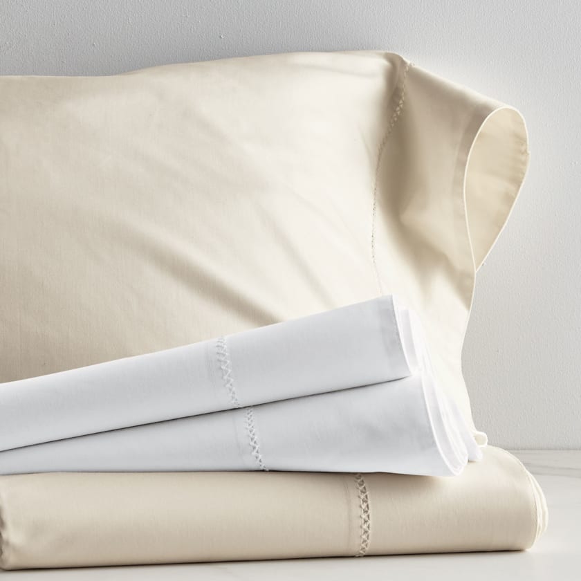 Classic Smooth Organic Cotton Sateen Pillowcases - White, Standard