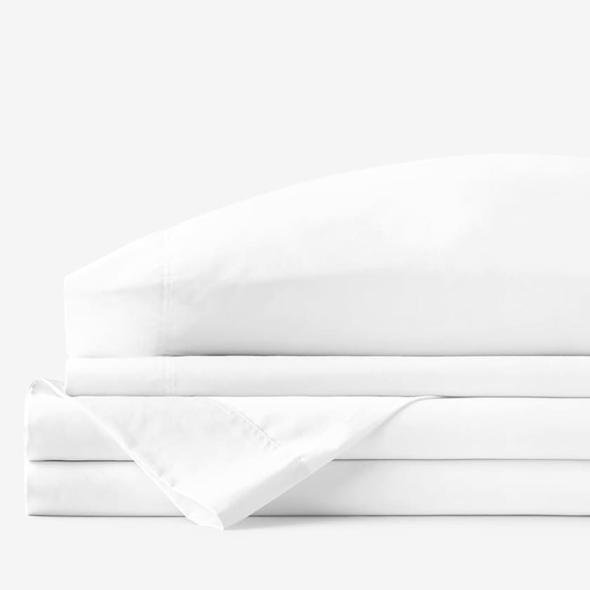 Classic Smooth Wrinkle-Free Sateen Bed Sheet Set  - White, Twin