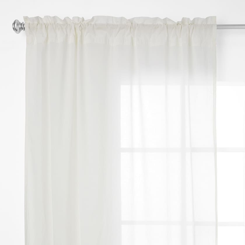 Chambray Voile Ring Top or Rod Pocket Window Curtain