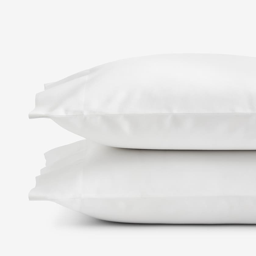 Premium Smooth Supima® Cotton Sateen Pillowcases - White, Standard
