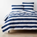 Awning Stripe Classic Soft Cotton Comforter - Navy/White, Twin