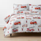Firetrucks Classic Cool Organic Cotton Percale Comforter Set - Twin