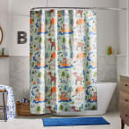 Wilderness Camp Organic Cotton Percale Shower Curtain - Multi