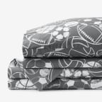 Sports Balls Classic Cool Organic Cotton Percale Sheet Set - Gray, Twin
