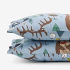 Animal Campers Classic Cool Organic Cotton Percale Pillowcases - Blue Multi, Standard