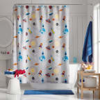 Space Organic Cotton Percale Shower Curtain