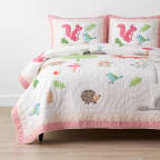 Woodland Handcrafted Cotton Quilt - Pink, Twin