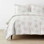 Flower Burst Classic Cool Organic Cotton Percale Duvet Cover Set - Pink, Twin