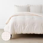 Ditsy Gingham Classic Cool Organic Cotton Percale Comforter Set - Pink, Twin