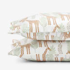 Giraffe Play Classic Cool Organic Cotton Percale Pillowcases - Gray, Standard