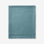 Premium Breathable Relaxed Linen Flat Bed Sheet - Teal, Twin/Twin XL